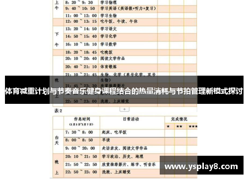 体育减重计划与节奏音乐健身课程结合的热量消耗与节拍管理新模式探讨